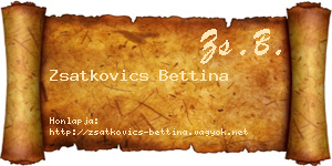 Zsatkovics Bettina névjegykártya
